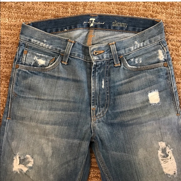 ⚜️7FAM⚜️ 7 For All Mankind Slimmy Lightwash Jeans - Picture 3 of 8